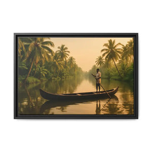 Tropical Paradise Wall Art - Serene Framed Canvas Print - Dipaliz - 24″ x 16″ (horizontal) / Black / 1.25’’ - Prints
