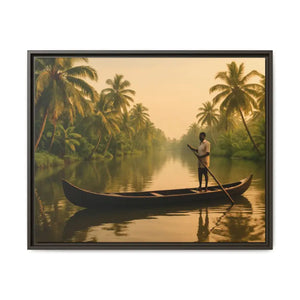 Tropical Paradise Wall Art - Serene Framed Canvas Print - Dipaliz - 30’’ x 24’’ (horizontal) / Espresso / 1.25’’