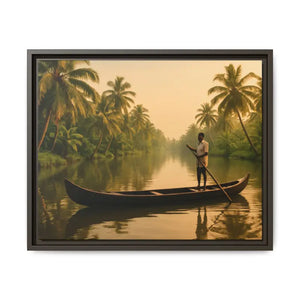 Tropical Paradise Wall Art - Serene Framed Canvas Print - Dipaliz - 20″ x 16″ (horizontal) / Espresso / 1.25’’ - Prints