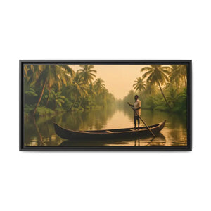 Tropical Paradise Wall Art - Serene Framed Canvas Print - Dipaliz - 32’’ x 16’’ (horizontal) / Black / 1.25’’ - Prints