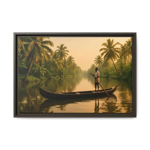 Tropical Paradise Wall Art - Serene Framed Canvas Print - Dipaliz - 24″ x 16″ (horizontal) / Espresso / 1.25’’ - Prints