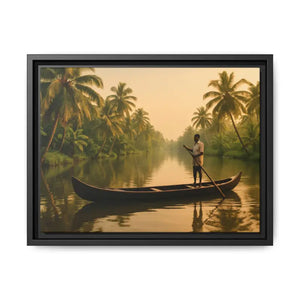 Tropical Paradise Wall Art - Serene Framed Canvas Print - Dipaliz - 16″ x 12″ (horizontal) / Black / 1.25’’ - Prints