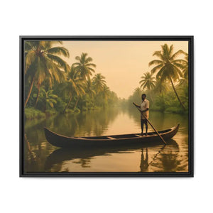 Tropical Paradise Wall Art - Serene Framed Canvas Print - Dipaliz - 30’’ x 24’’ (horizontal) / Black / 1.25’’ - Prints