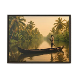 Tropical Paradise Wall Art - Serene Framed Canvas Print - Dipaliz - 32’’ x 24’’ (horizontal) / Espresso / 1.25’’