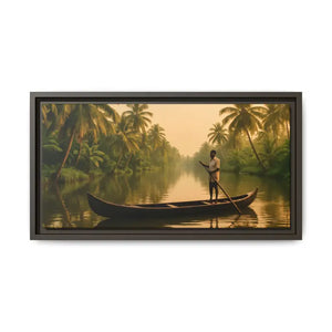 Tropical Paradise Wall Art - Serene Framed Canvas Print - Dipaliz - 20’’ x 10’’ (horizontal) / Espresso / 1.25’’