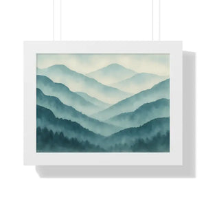 Serene Mountain Landscape Art Print - Tranquil Home Decoration - Dipaliz - 16″ x 12″ / White - Prints