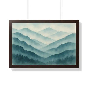 Serene Mountain Landscape Art Print - Tranquil Home Decoration - Dipaliz - 30’’ x 20’’ / Walnut - Prints