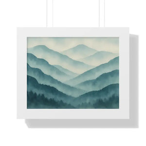 Serene Mountain Landscape Art Print - Tranquil Home Decoration - Dipaliz - 14″ x 11″ / White - Prints