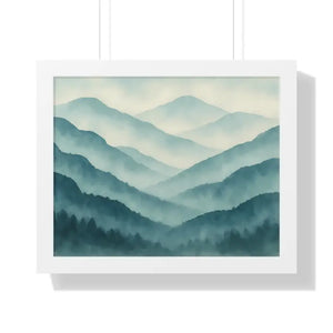 Serene Mountain Landscape Art Print - Tranquil Home Decoration - Dipaliz - 20’’ x 16’’ / White - Prints