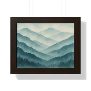 Serene Mountain Landscape Art Print - Tranquil Home Decoration - Dipaliz - 14″ x 11″ / Walnut - Prints