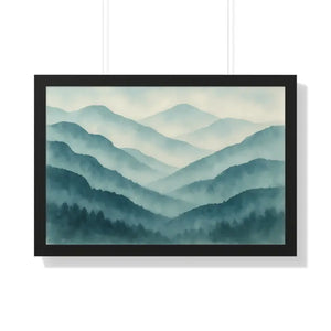 Serene Mountain Landscape Art Print - Tranquil Home Decoration - Dipaliz - 30’’ x 20’’ / Black - Prints