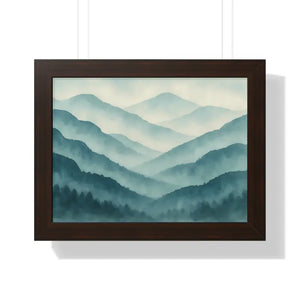 Serene Mountain Landscape Art Print - Tranquil Home Decoration - Dipaliz - 16″ x 12″ / Walnut - Prints