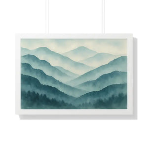 Serene Mountain Landscape Art Print - Tranquil Home Decoration - Dipaliz - 30’’ x 20’’ / White - Prints