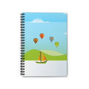 Paper Products - Spiral Notebook - Set Sail Boat Adventure Design - Dipaliz one Size