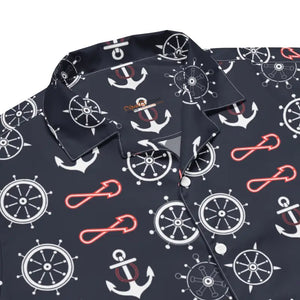 Moisture-wicking Button Shirt - Set Sail Anchor Design - Dipaliz - Shirts