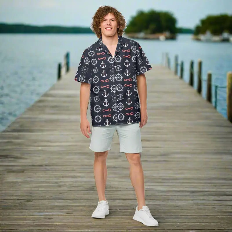 Set Sail in Style with the Anchors Aweigh! Moisture-wicking Button Shirt