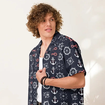 Set Sail in Style with the Anchors Aweigh! Moisture-wicking Button Shirt