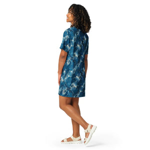 Blue T-shirt Dress – Comfortable Oversize Fit - Dipaliz - Dresses - Xs