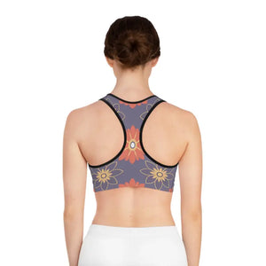 Sports Bra - Geometrical Floral Polyester Spandex - Dipaliz - Bras