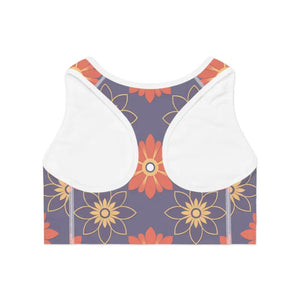 Sports Bra - Geometrical Floral Polyester Spandex - Dipaliz - Bras