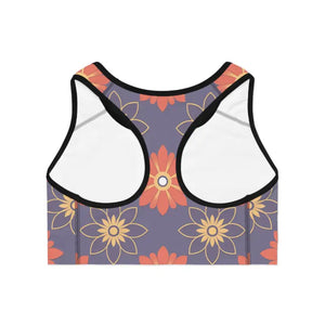 Sports Bra - Geometrical Floral Polyester Spandex - Dipaliz - Bras