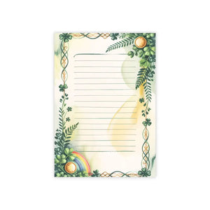 Rainbow Lined Note Pad - St. Patrick’s Day Shamrock Floral - Dipaliz - 4’’ x 6’’ / White - Paper Products