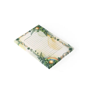 Rainbow Lined Note Pad - St. Patrick’s Day Shamrock Floral - Dipaliz - 4’’ x 6’’ / White - Paper Products