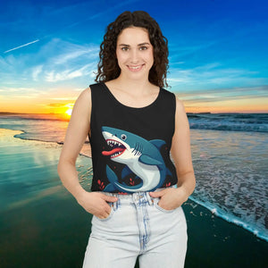 Bold Shark Graphic Unisex Tank Summer Apparel - Dipaliz - T-shirts