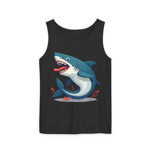 Bold Shark Graphic Unisex Tank - Summer Apparel - Dipaliz - Black / Xs - T-shirts