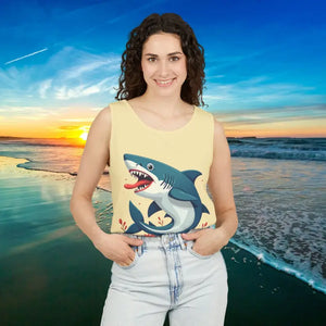 Bold Shark Graphic Unisex Tank - Summer Apparel - Dipaliz - Butter / s - T-shirts