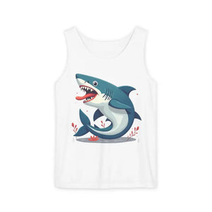 Bold Shark Graphic Unisex Tank - Summer Apparel - Dipaliz - White / Xs - T-shirts