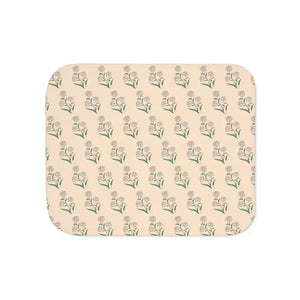Daisy Flowers Sherpa Blanket Two Colors - 50’’ × 60’’ / Beige - Blankets