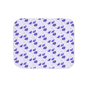 Purple Flower Sherpa Blanket - Chic Cozy Plush - Dipaliz - Blankets