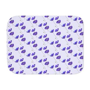 Purple Flower Sherpa Blanket - Chic Cozy Plush - Dipaliz - Blankets
