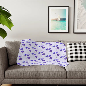 Purple Flower Sherpa Blanket - Chic Cozy Plush - Dipaliz - Blankets