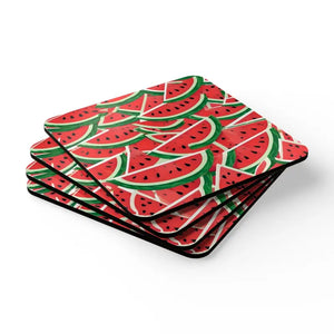 Shimmering Watermelon Coaster Set Prevent Sliding - Dipaliz - Cork / 3.75’’ × / Square - Coasters