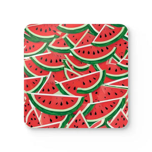 Shimmering Watermelon Coaster Set Prevent Sliding - Dipaliz - Cork / 3.75’’ × / Square - Coasters
