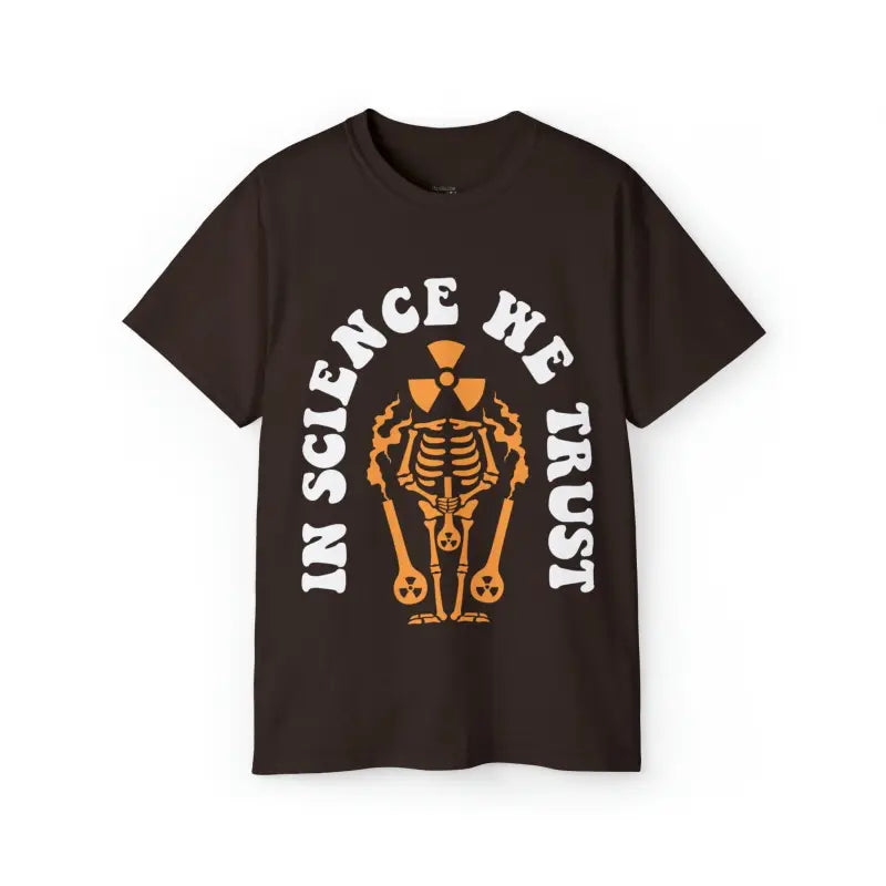 Amp Up your Style with in Science we Trust Tee! - Dark Chocolate / s T-shirt