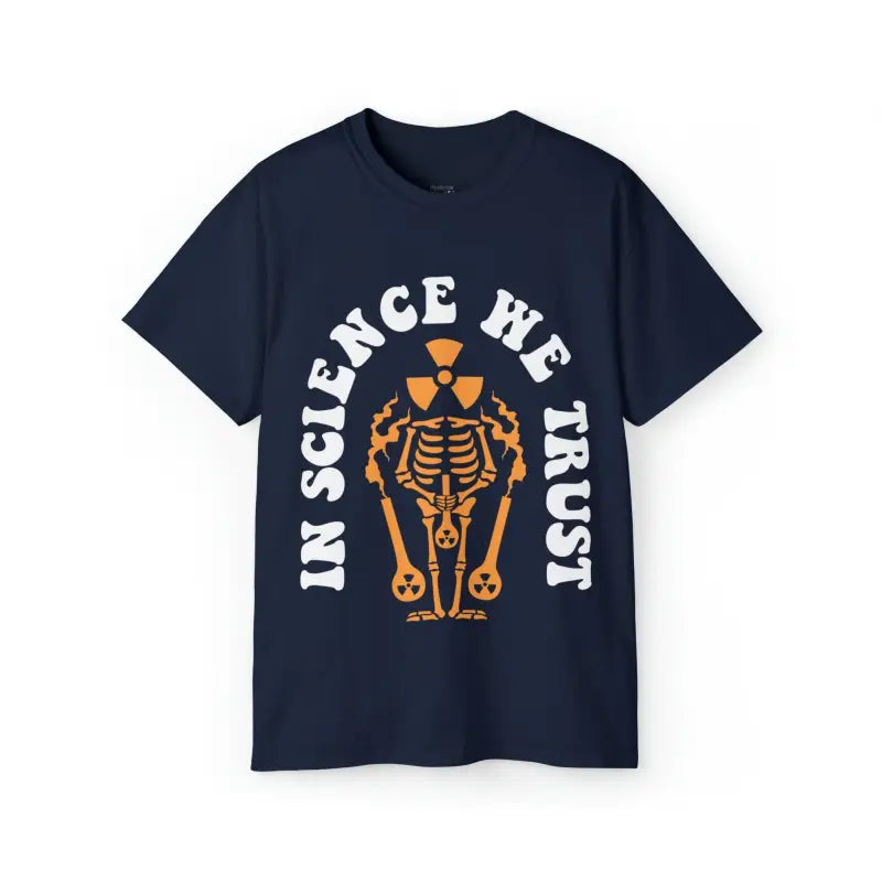 Amp Up your Style with in Science we Trust Tee! - Navy / s T-shirt