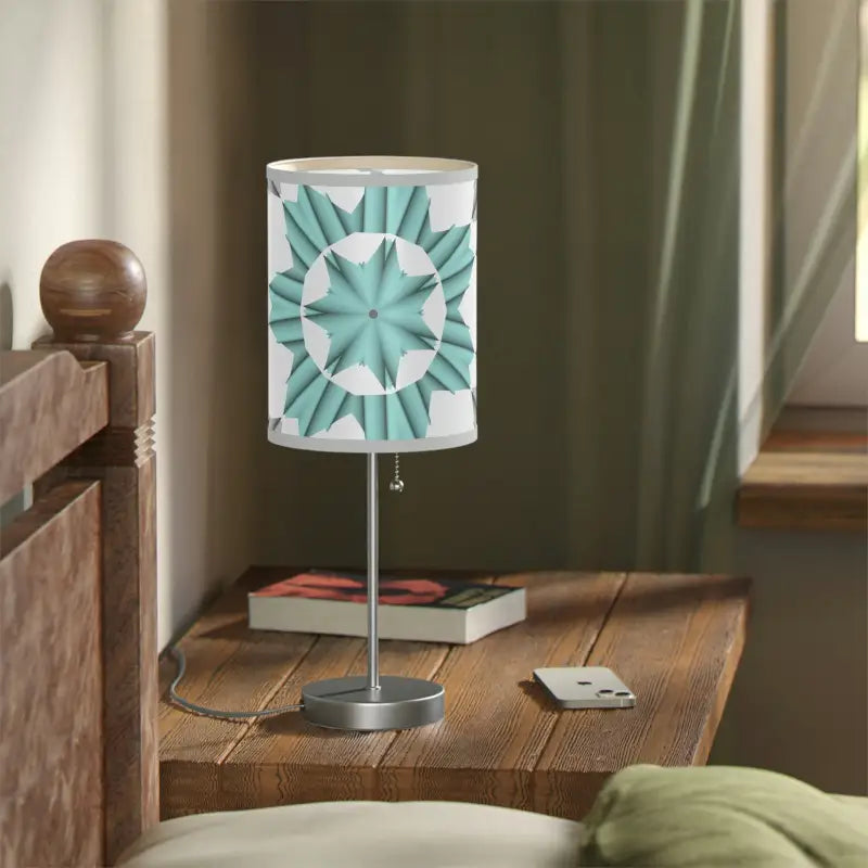 Shine Bright With The Teal Geometric Lamp Stand! - Home Decor