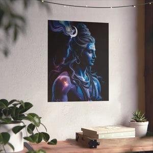 Poster - Shiva Cosmic Portrait Matte Vertical Hindu Wall Art Dipaliz