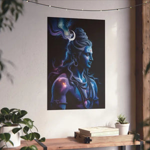 Poster - Shiva Cosmic Portrait Matte Vertical Hindu Wall Art Dipaliz