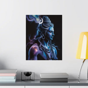 Poster - Shiva Cosmic Portrait Matte Vertical Hindu Wall Art Dipaliz