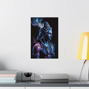 Poster - Shiva Cosmic Portrait Matte Vertical Hindu Wall Art Dipaliz