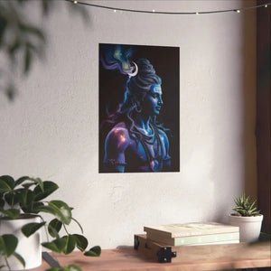 Poster - Shiva Cosmic Portrait Matte Vertical Hindu Wall Art Dipaliz