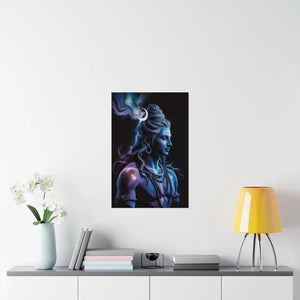 Poster - Shiva Cosmic Portrait Matte Vertical Hindu Wall Art Dipaliz