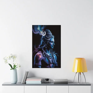 Poster - Shiva Cosmic Portrait Matte Vertical Hindu Wall Art Dipaliz