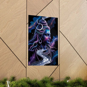 Poster - Shiva Cosmic River Matte - Spiritual Hindu Art - Dipaliz 12″ x 18″