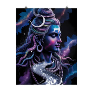 Poster - Shiva Cosmic River Matte - Spiritual Hindu Art - Dipaliz 16″ x 20″