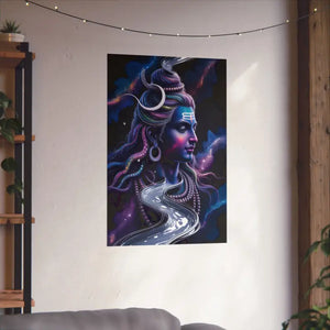 Poster - Shiva Cosmic River Matte - Spiritual Hindu Art - Dipaliz